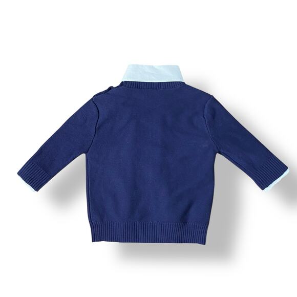 Edgehill Collection NWT Boys Navy Blue White Button up Sweater Size 6M Preppy - Picture 5 of 12